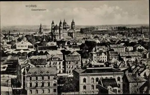 Ak Worms am Rhein, Gesamtansicht
