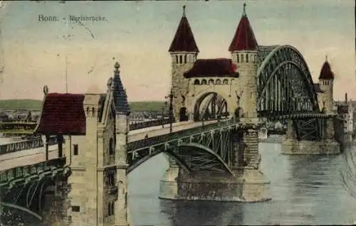 Ak Bonn am Rhein, Rheinbrücke