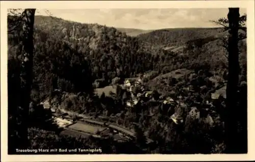 Ak Treseburg Thale im Harz, Bad, Tennisplatz, Panorama