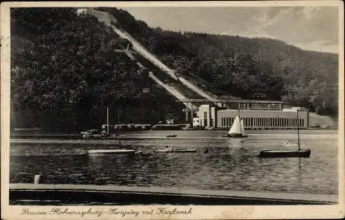 Ak Syburg Dortmund Nordrhein Westfalen, Stausee Hohensyburg, Kraftwerk