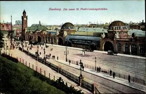 Ak Hamburg Mitte St. Pauli, die neuen Landungsbrücken