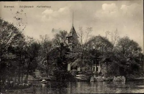 Ak Hansestadt Bremen, Bürgerpark, Kaffeehaus