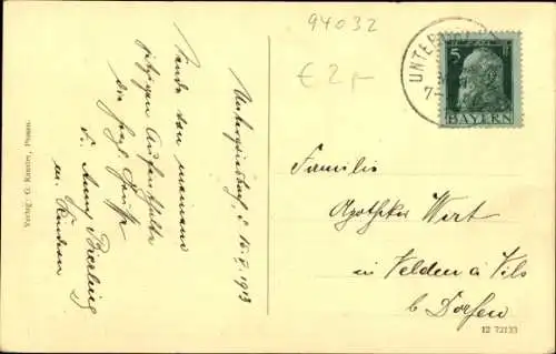 Ak Passau in Niederbayern, Blick von oben, Teilansicht