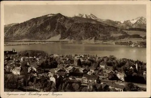 Ak Tegernsee in Oberbayern, Hirschberg, Kampen, Panorama