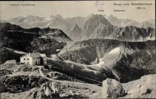 Ak Oberstdorf im Oberallgäu, Edmund Probst Haus, Nebelhornhaus, Krottenkopf, Höfats