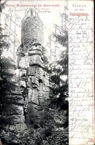 Ak Weißenstein Regen im Bayerischen Wald, Ruine Weißenstein