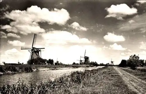 Ak Kinderdijk Molenwaard Südholland Niederlande, Holländische Mühlen