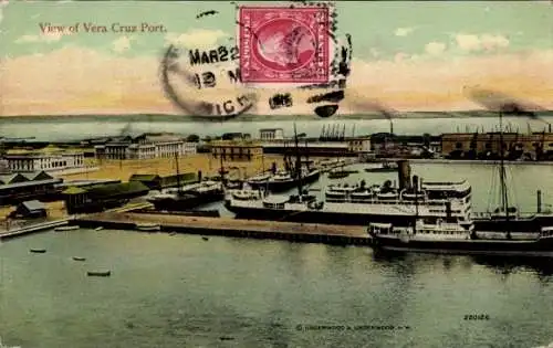 Ak Veracruz Mexico, Hafen, Dampfschiffe