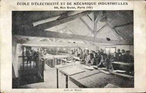 Ak Paris XV Vaugirard, Rue Violet, Schule für Elektrizität und Industriemechanik