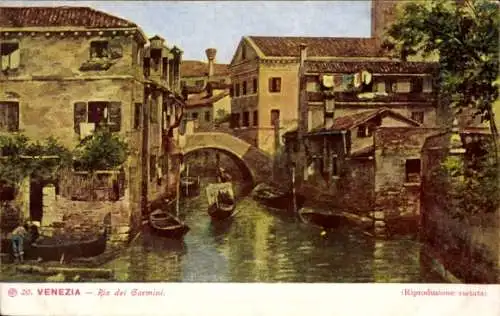 Litho Venezia Venedig Veneto, Rio dei Carmini