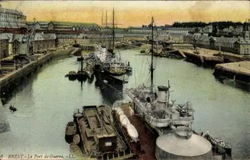 Ak Brest Finistère, Port de Guerre