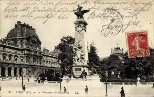 Ak Paris, Gambetta-Denkmal