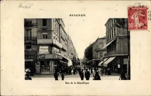Ak Avignon Vaucluse, Rue de la Republique