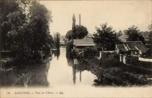 Ak Louviers Eure, Vue sur l'Eure