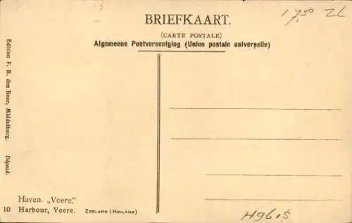 Ak Veere Zeeland, Hafeneinfahrt, Fischerboot
