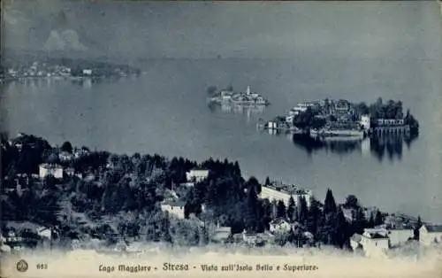 Ak Stresa Borromeo Lago Maggiore Piemonte, Vista sull'Isola Bella e superiore