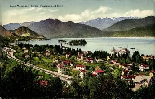 Ak Stresa Borromeo Lago Maggiore Piemonte, Panorama ed Isole
