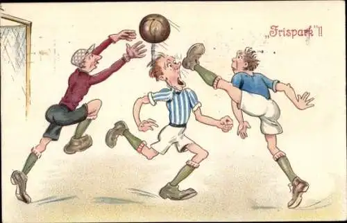 Ak Frispark, Fußballspiel, Tritt gegen die Nase