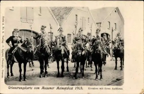 Ak Husum in Nordfriesland, Heimatfest 1903, Kosaken mit ihren Anführer