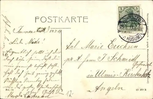 Ak Husum in Nordfriesland, Straßenpartie