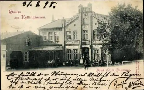 Ak Kellinghusen in Schleswig Holstein, Hotel Stadt Hamburg, Gäste