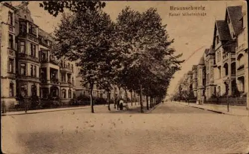 Ak Braunschweig in Niedersachsen, Kaiser Wilhelm Straße