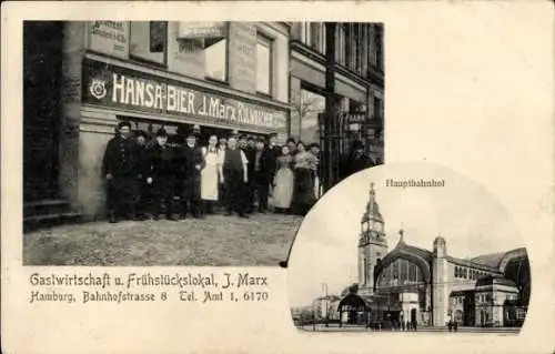 Ak Hamburg Mitte Sankt Georg, Hauptbahnhof, Gastwirtschaft, Bahnhofstraße 8