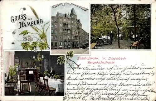 Ak Hamburg Mitte Billstedt, Bergedorfer Straße, Bahnhofshotel