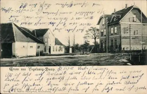 Ak Vogelsang Grünholz Damp in Schleswig, Straßenpartie