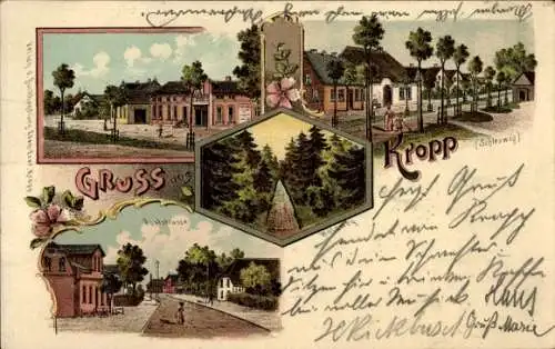 Litho Kropp in Schleswig, Waldweg, Poststraße