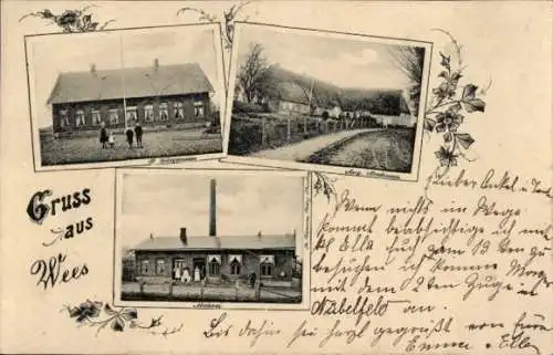 Ak Wees Schleswig Holstein, Meierei, Straßenpartie