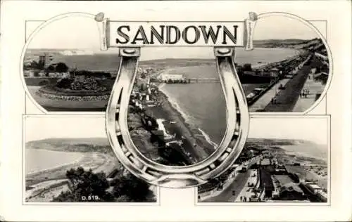 Ak Sandown Isle of Wight England Gesamtansicht, Hufeisen