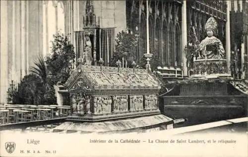Ak Lüttich Lüttich Wallonien, Kathedrale, Jagd auf den Heiligen Lambert, Reliquire