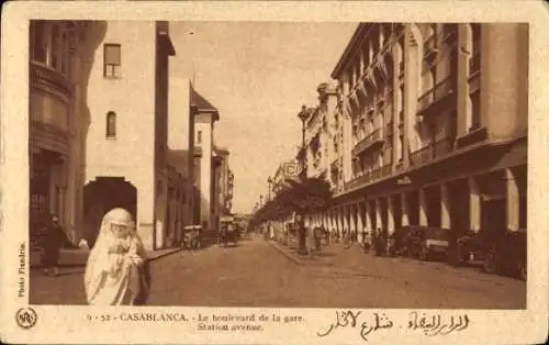 Ak Casablanca, Marokko, Boulevard de la Gare