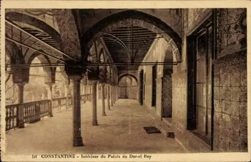 Ak Constantine, Algerien, Innenraum des Dar-el-Bey-Palastes