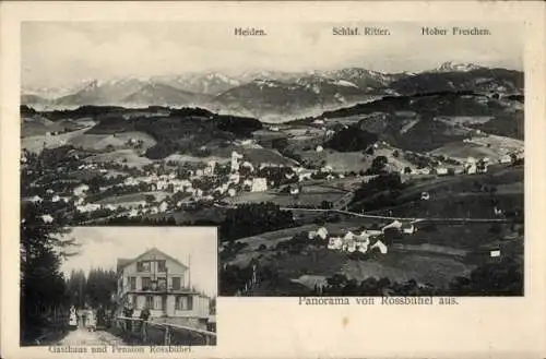 Ak Grub Kanton St. Gallen, Panorama, Blick von Gasthaus und Pension Rossbühel