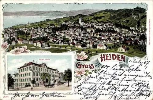 Ak Heiden Kanton Appenzell Außerrhoden, Gesamtansicht, Hotel Linde