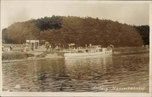 Foto Ak Kettwig Essen im Ruhrgebiet, Wasserbahnhof, Ausflugsschiff