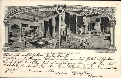 Passepartout Ak Kettwig Essen im Ruhrgebiet, Schloss Oefte, Haus Oeft, blauer Saal