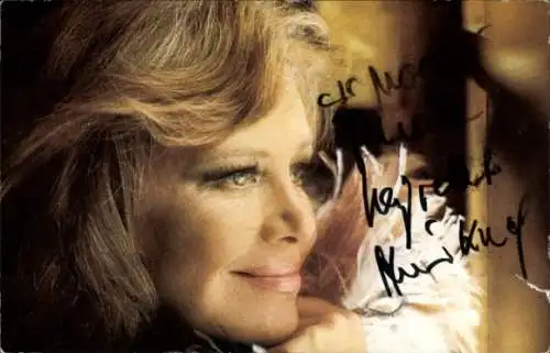 Ak Schauspielerin Hildegard Knef, Portrait, Autogramm