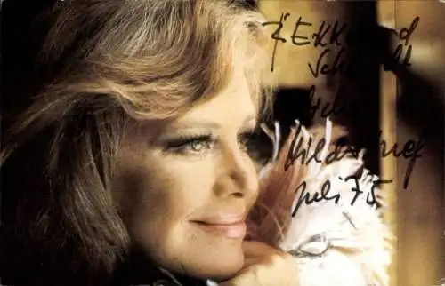 Ak Schauspielerin Hildegard Knef, Portrait, Autogramm
