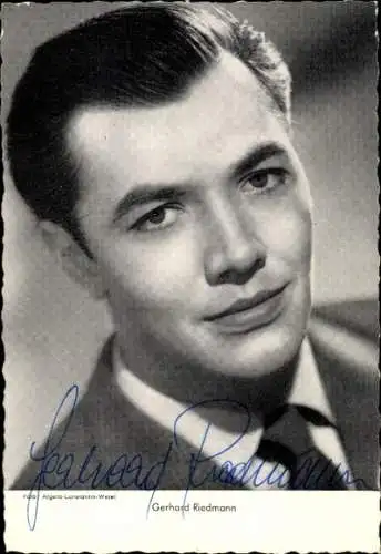 Ak Schauspieler Gerhard Riedmann, Portrait, Autogramm