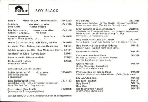 Ak Schauspieler Roy Black, Portrait, Autogramm, Sänger