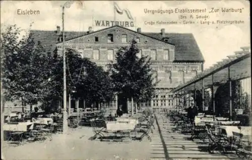 Ak Lutherstadt Eisleben, Vergnügungsetablissement Zur Wartburg, A. Schade