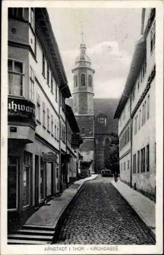 Ak Arnstadt im Ilm Kreis Thüringen, Partie in der Kirchgasse