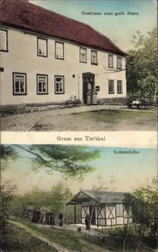 Ak Tiefthal Erfurt in Thüringen, Gasthaus zum goldenen Stern, Luisenhöhe