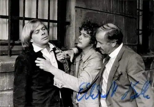 Foto Schauspieler Volker Lechtenbrink, Ekkehardt Belle, Armin Müller-Stahl, Filmszene