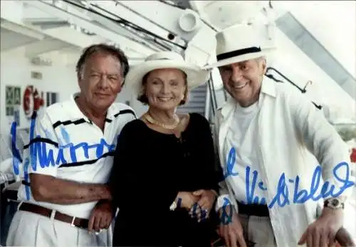 Foto Schauspieler Klausjürgen Wussow, Ruth-Maria Kubitschek und Harald Juhnke