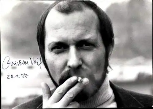 Foto Schauspieler Christian Veit, Zigarette, Autogramm