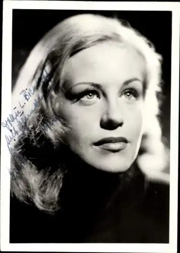Foto Schauspielerin Hildegard Knef, Portrait, Autogramm